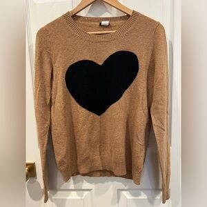 JCREW wool/cashmere heart sweater